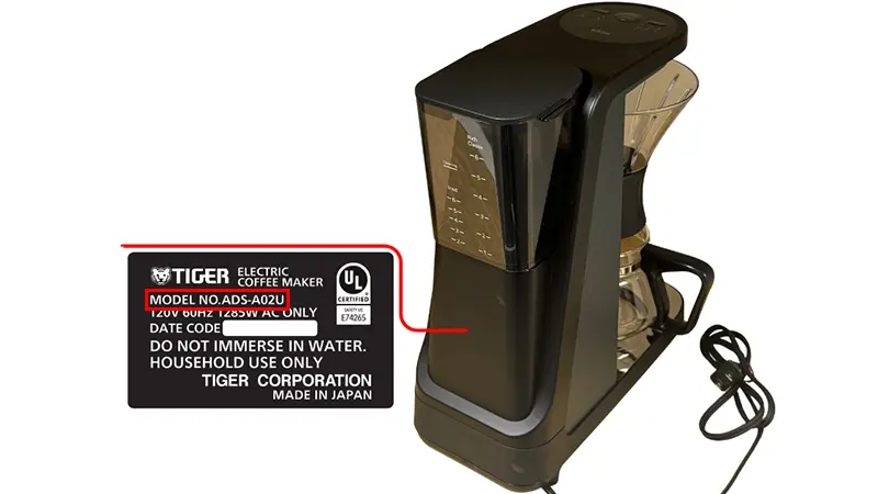 Coffee Makers Model Number Example