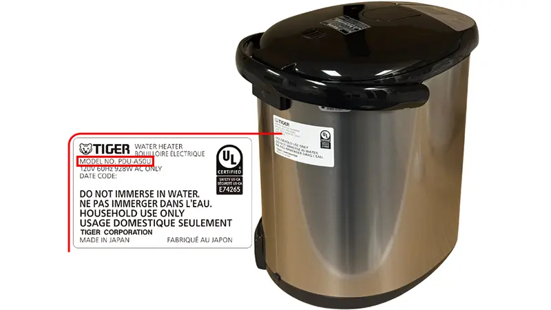 Water Boilers Model Number Example